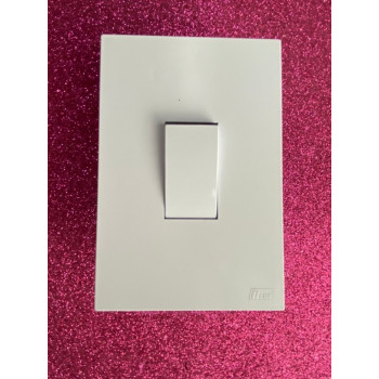 Conjunto Interruptor Simples Vertical 4x2 - RECTA BRANCO SATIN